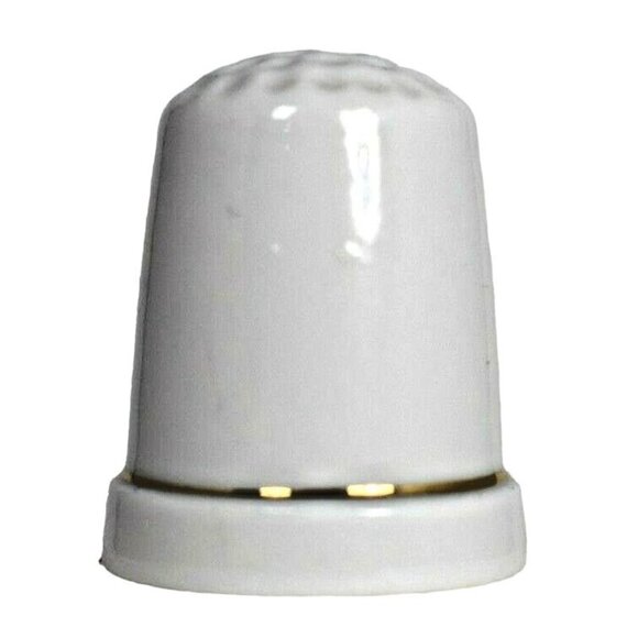 Galleon Schooner on the Sea Blue Background Souvenir Porcelain Thimble - Picture 3 of 5